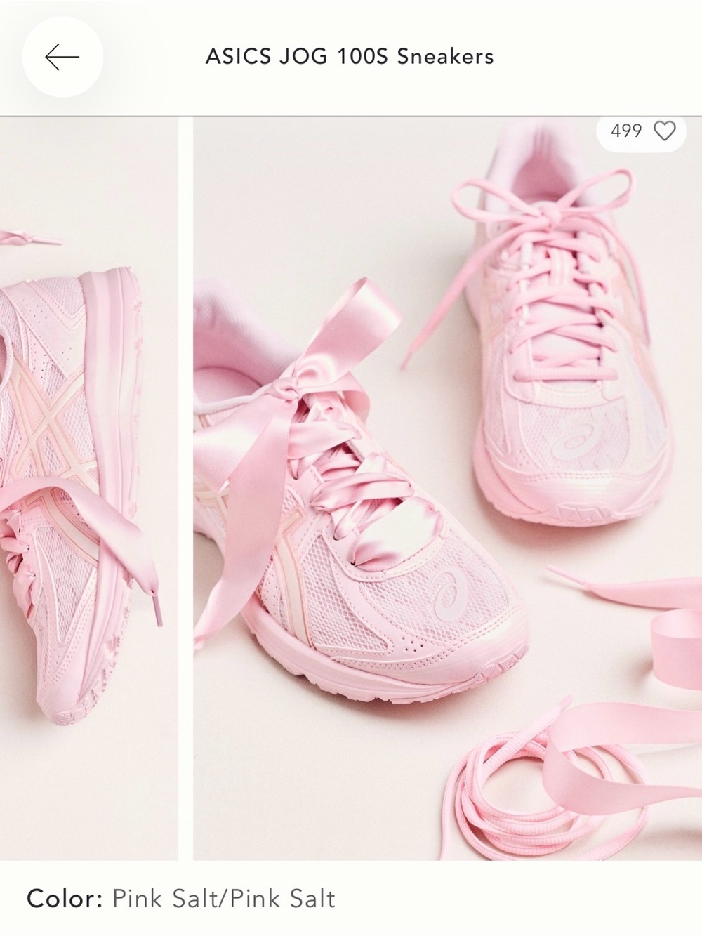 ASICS Pink Salt Jog 100S Ribbon Sneakers